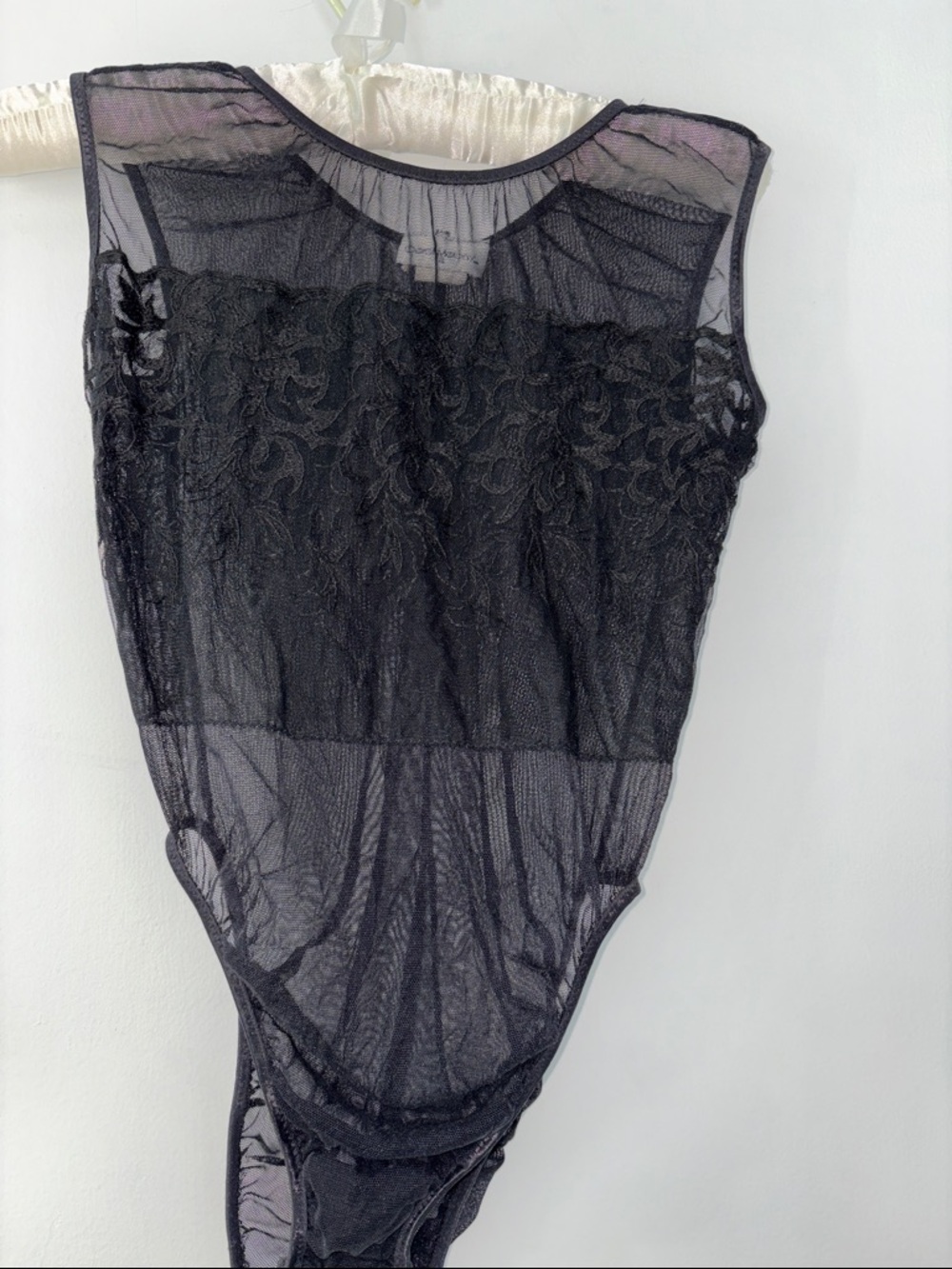 Black Sheer Lace Bodysuit